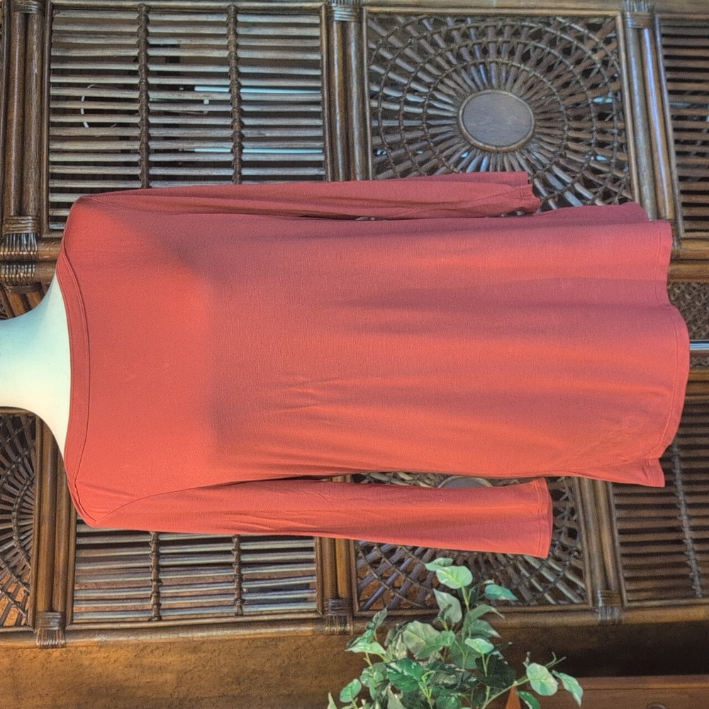 GAP Women's Boatneck Top - 3/4 Length Sleeves - Burnt Orange - XL - NWT